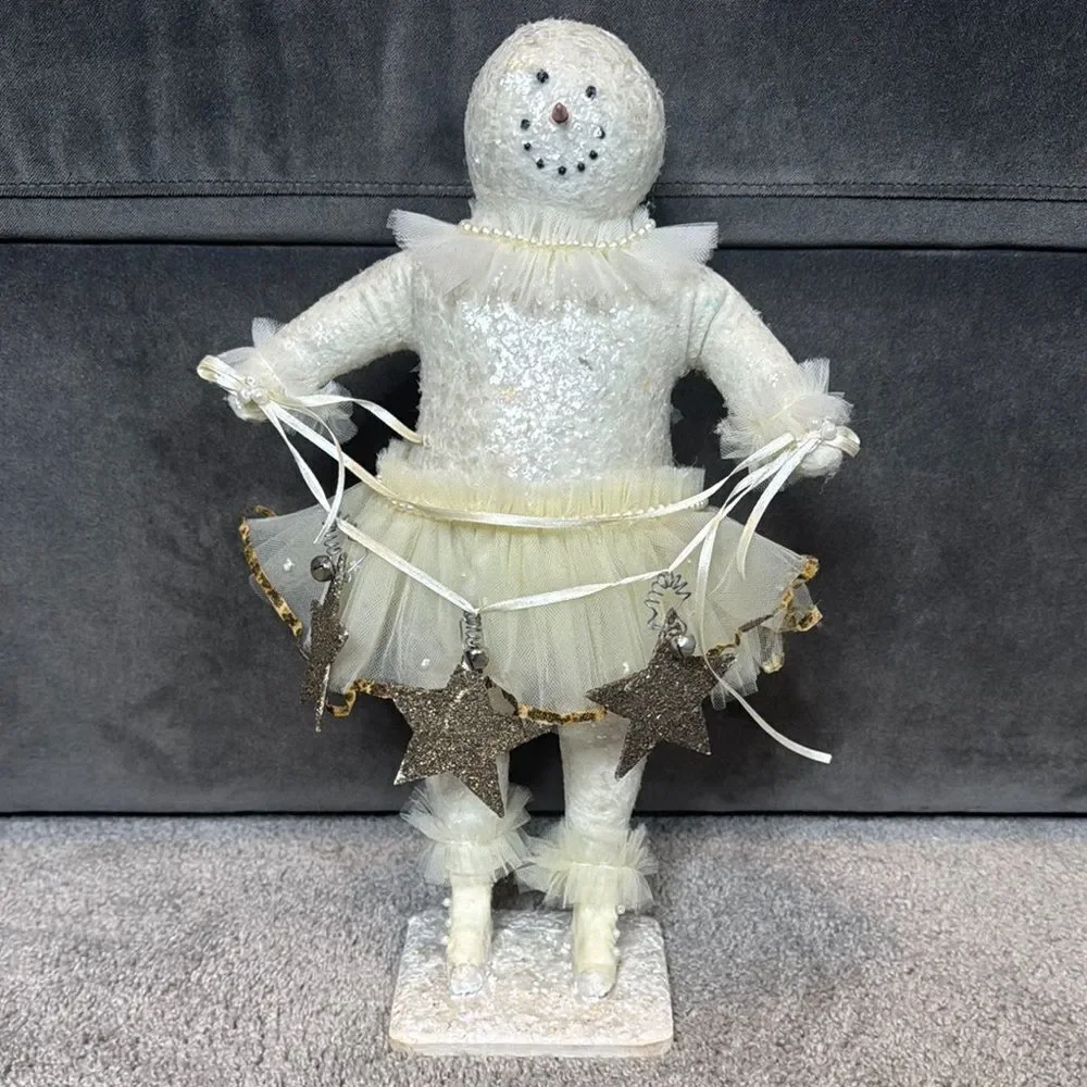Bethany Lowe RARE Snowman Snow Woman Christmas Vintage Decoration Stars